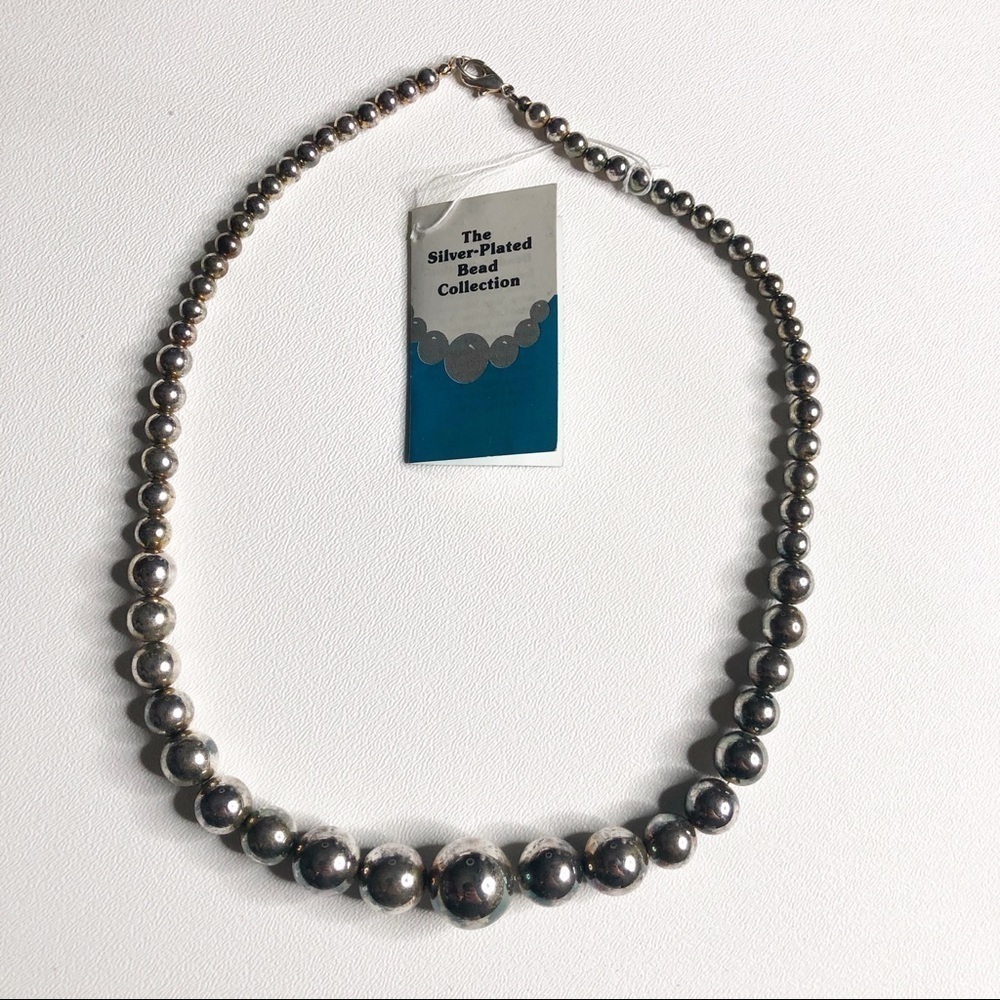 The Silver Plated Bead Collection Necklace